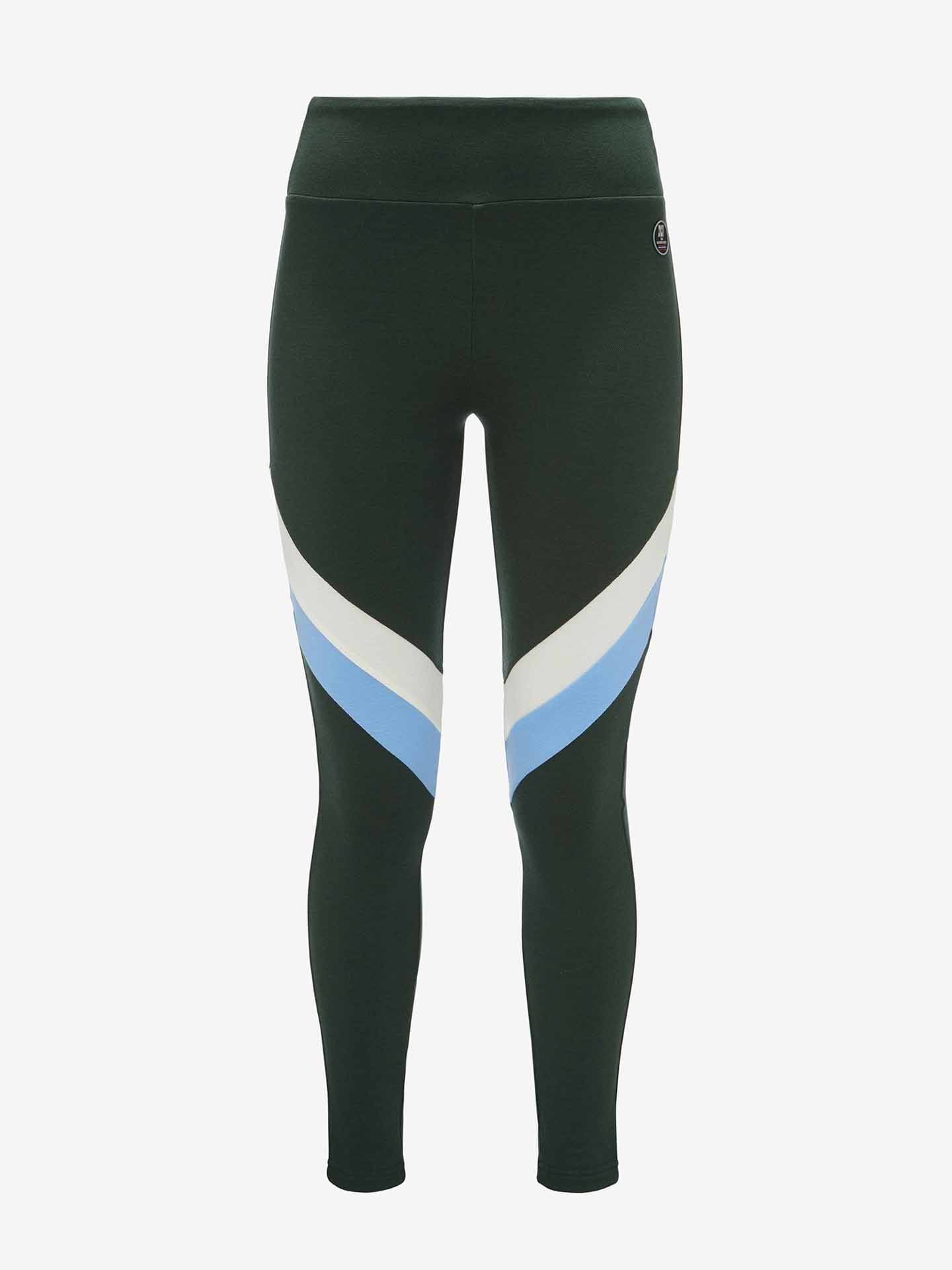 Voss Colblock Leggings Women Olive Green