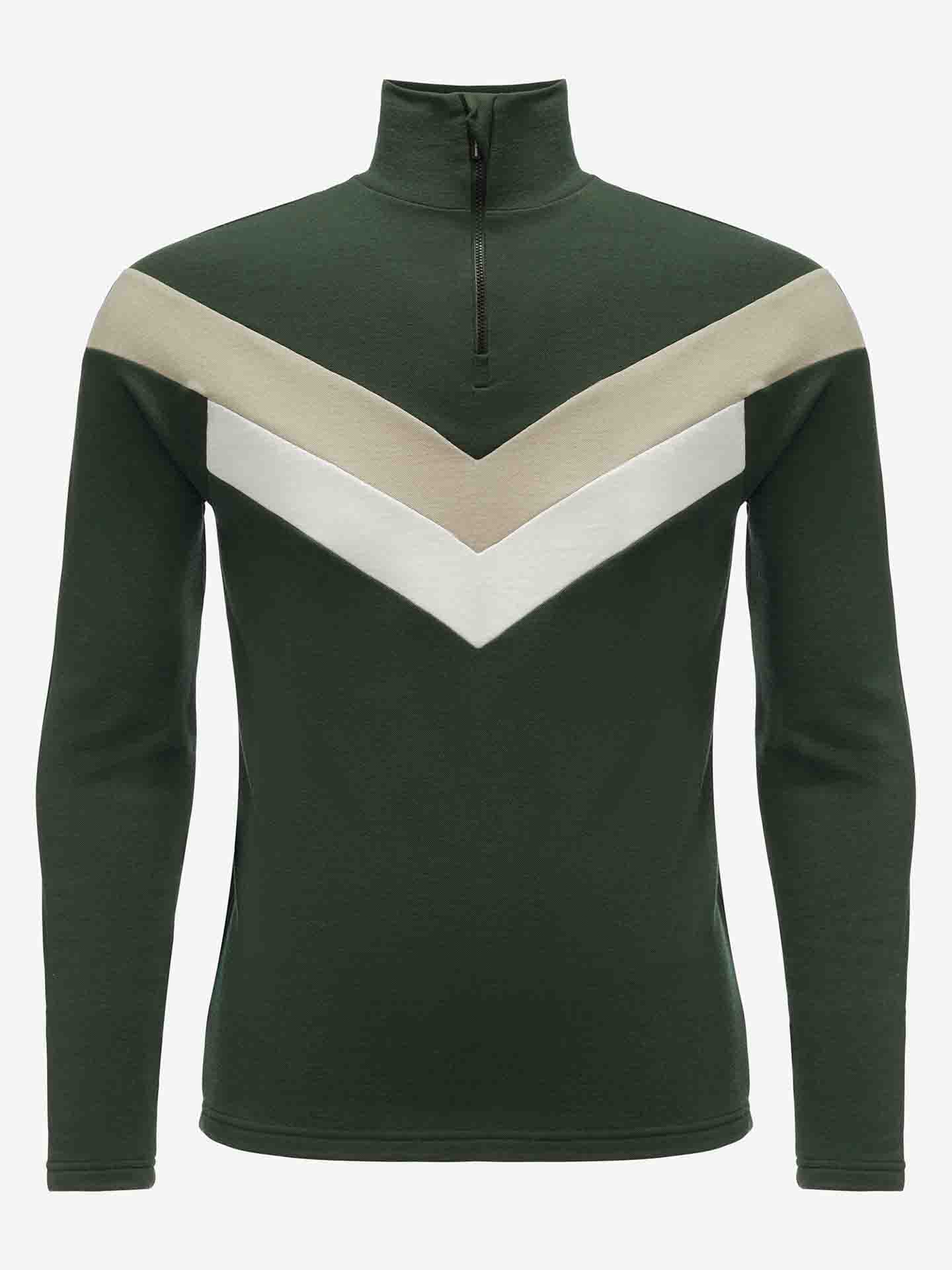 Voss Colblock Zip Up Men Olive Green