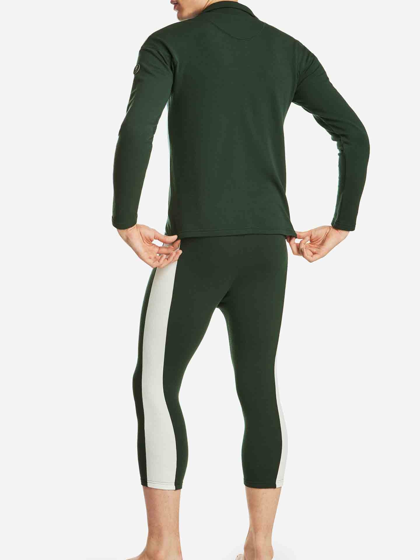Voss Colblock Zip Up Men Olive Green