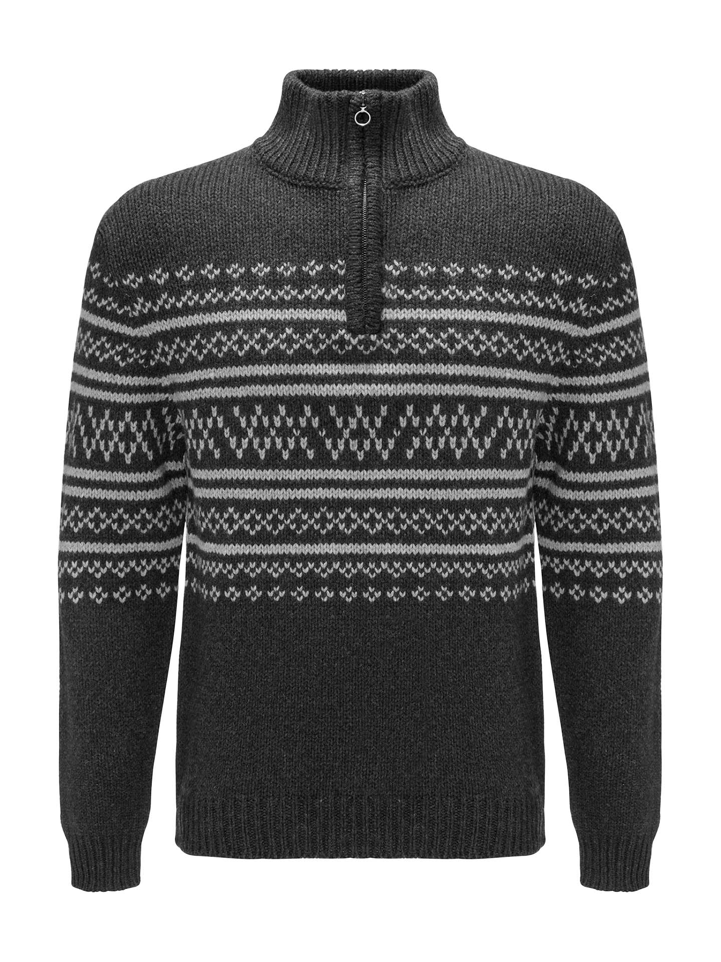 Setesdal Zip Up Sweater Men Charcoal