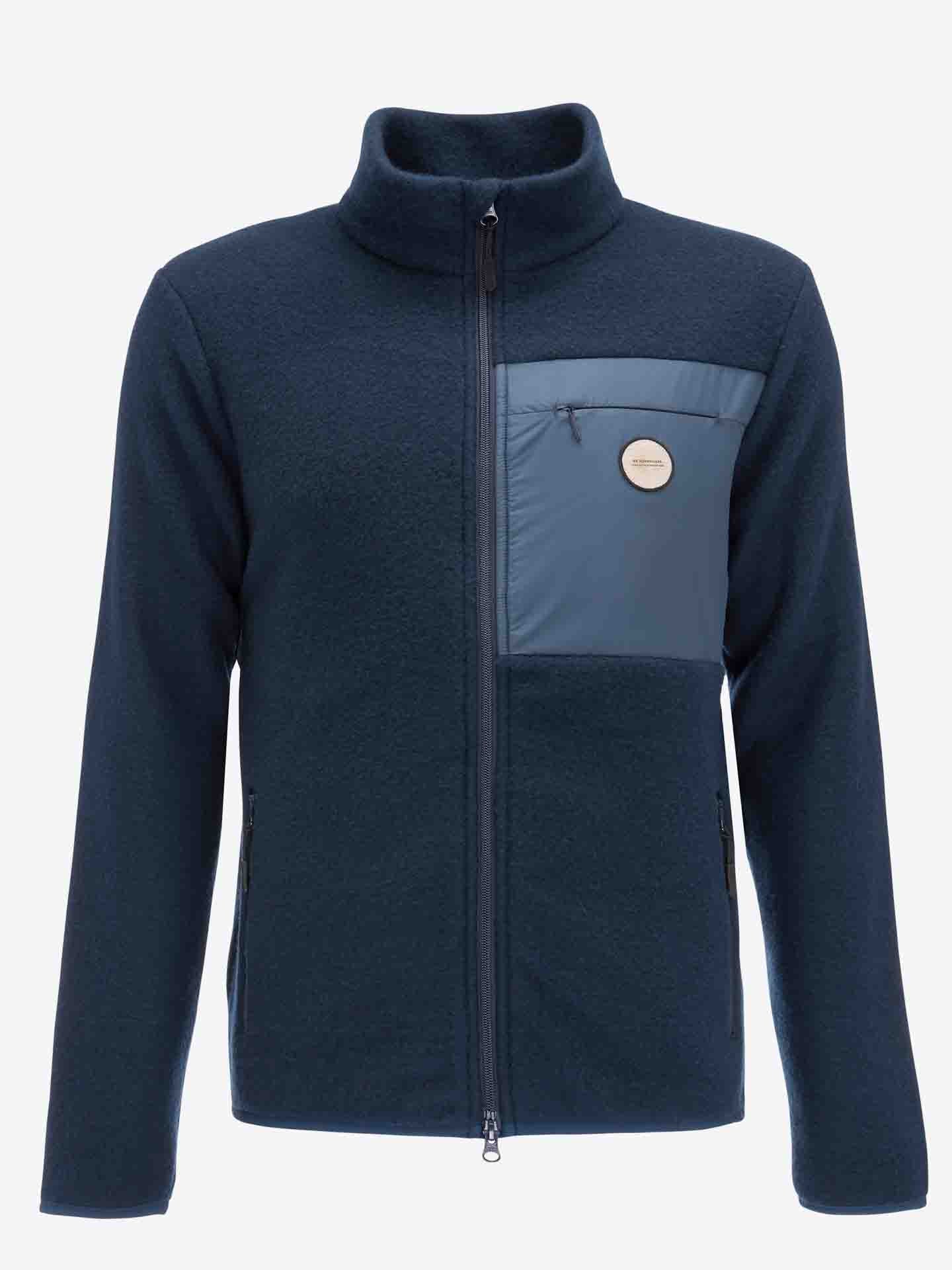 Fonna Wool Fleece Jacket Men Navy Blue