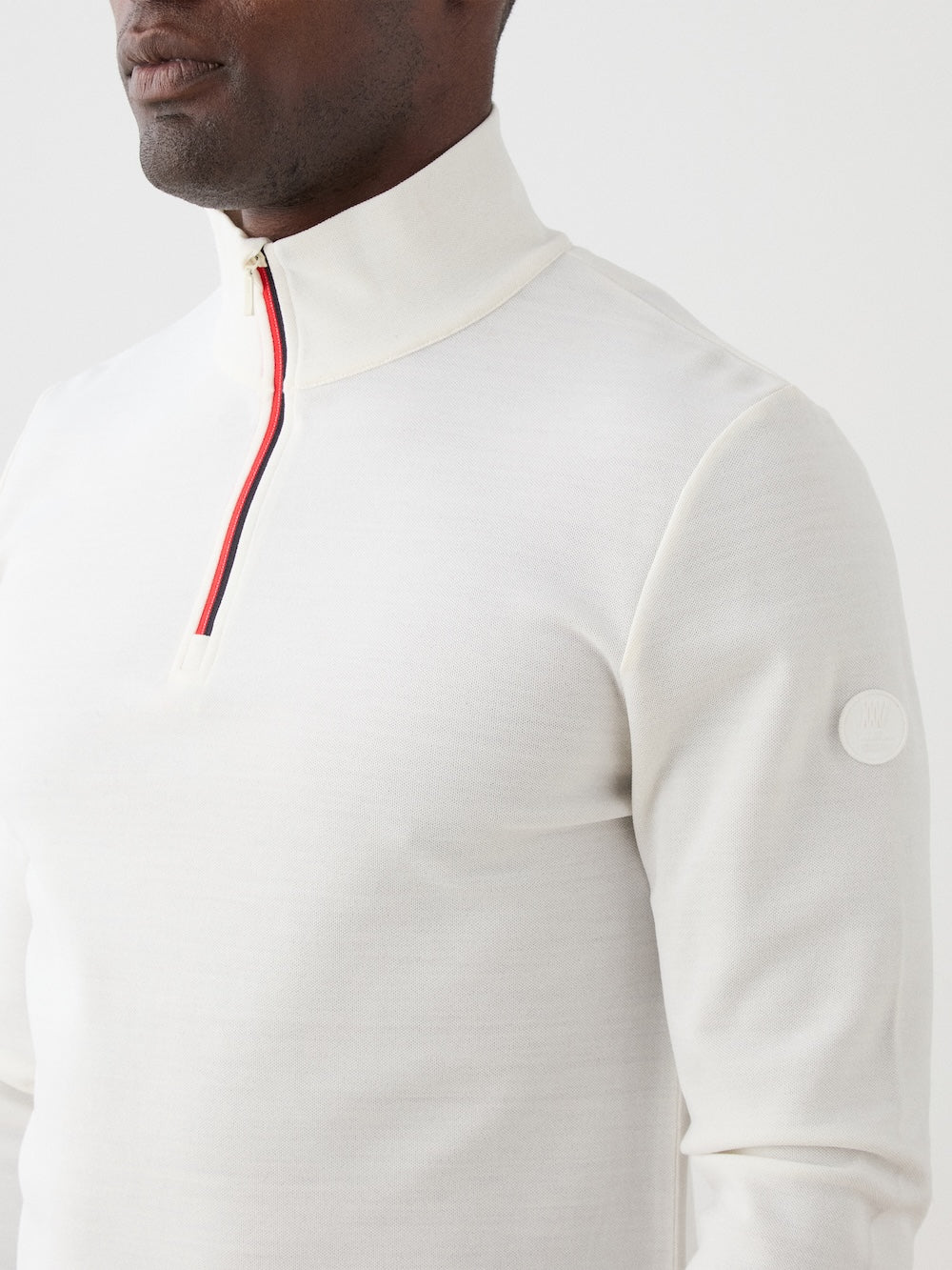 Moore ZipUp Solid Men in Off White, alternate view 3