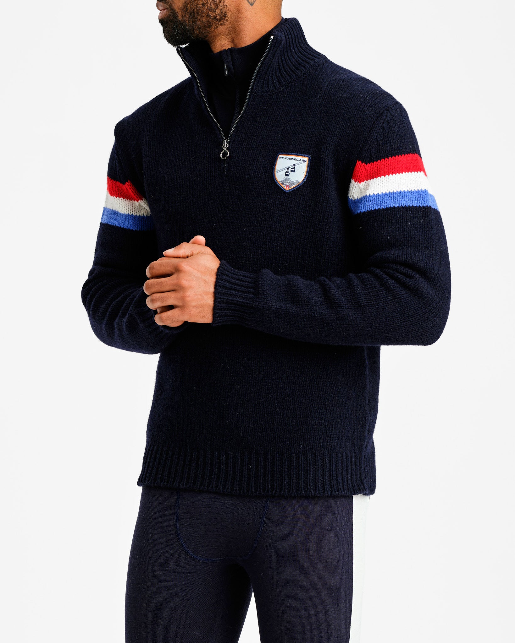 Après Ski Zip-Up Pullover Men Dark blue