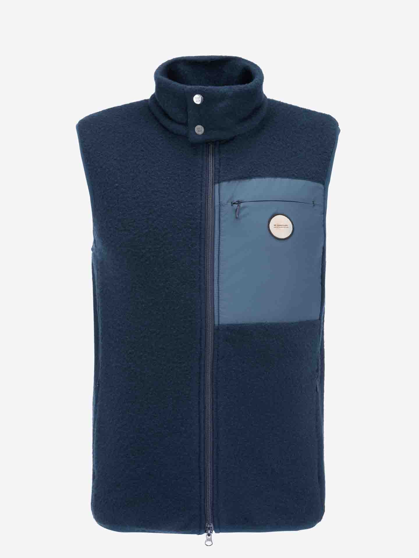 Fonna Wool Fleece Vest Men Navy Blue