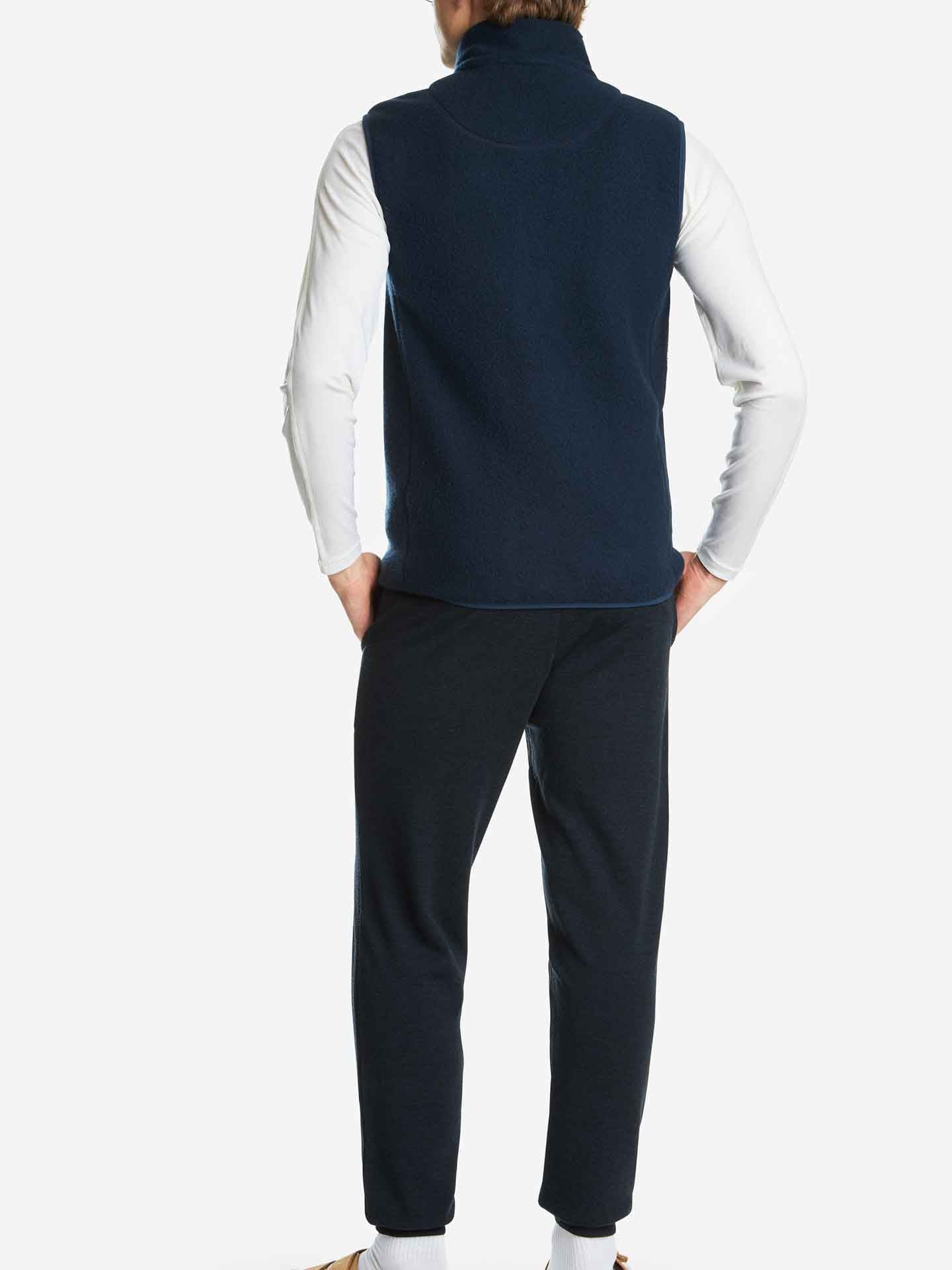 Fonna Wool Fleece Vest Men Navy Blue