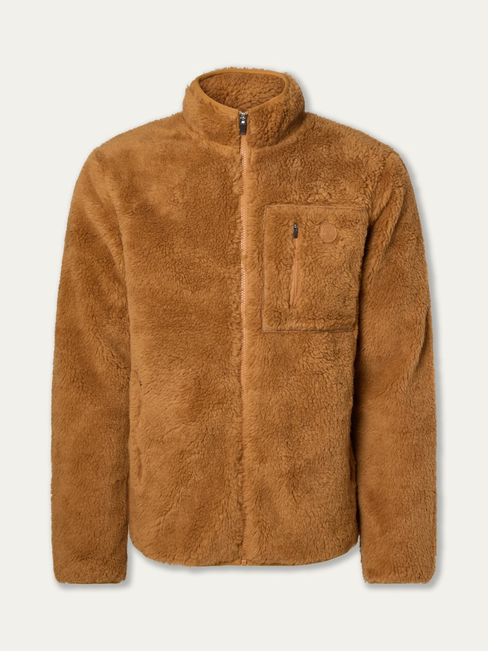 We Norwegians | FW25 | Mens Kebnekaise Jacket_Cinnamon | A fleece jacket with front zipper opening, zipped chest pocket and side pockets | Shot against an off-white background