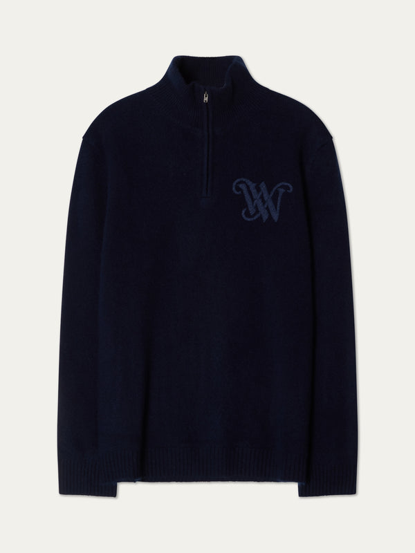 Monogram Cashmere Sweater Men – Navy Blue